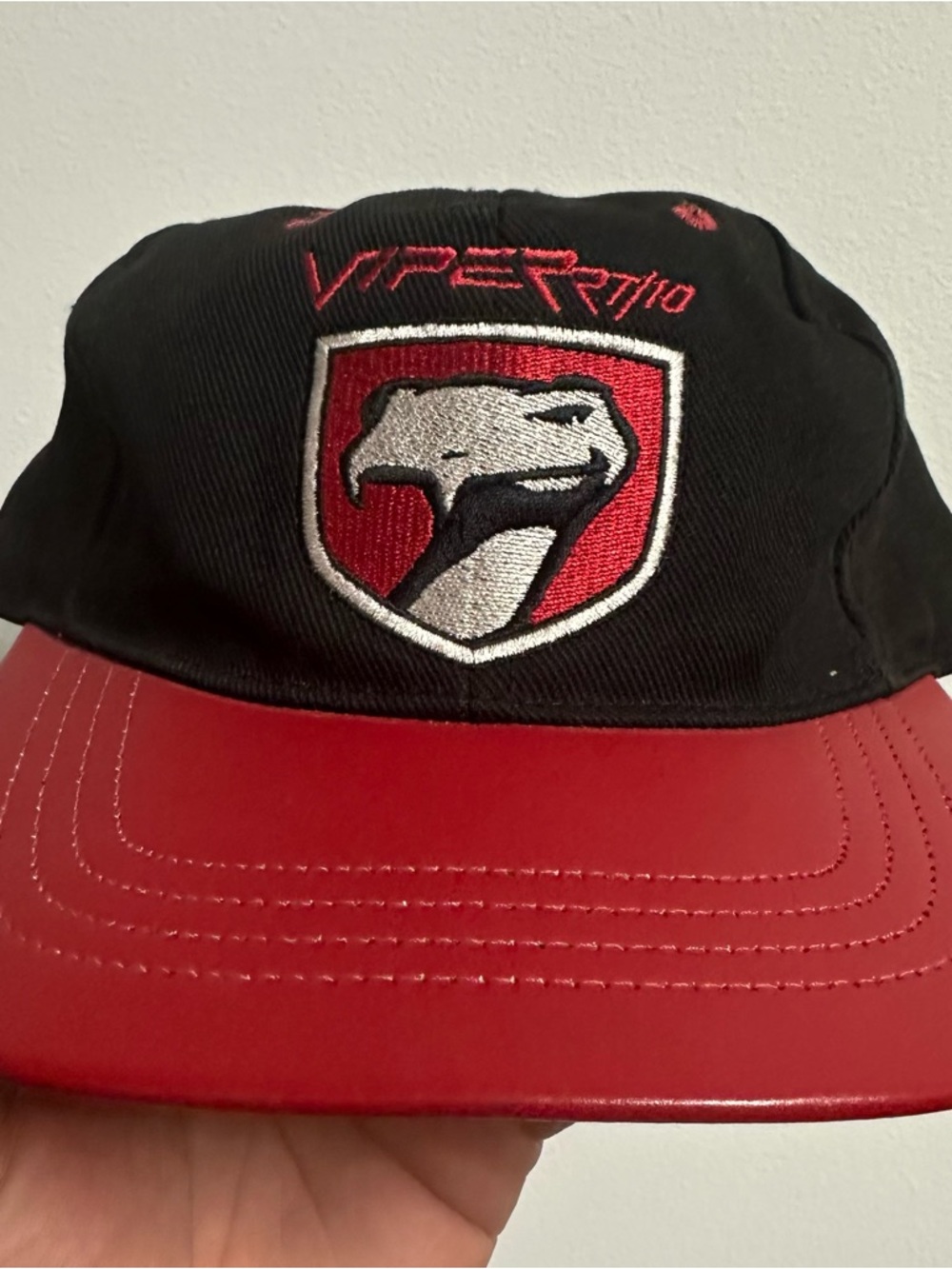 Vintage Dodge Viper RT10 SRT Leather Brim Hat Black